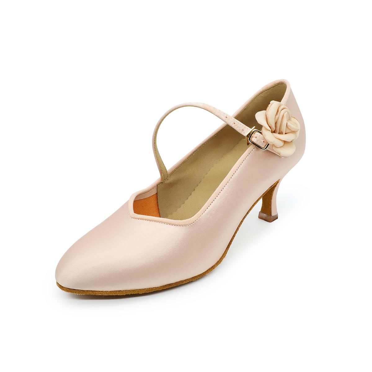 BD Dance Ladies Ballroom Dance Shoes Kitten Heel Wedding Pump Mary Jane with Rose Modern Latin Dance Shoes for Women #1322