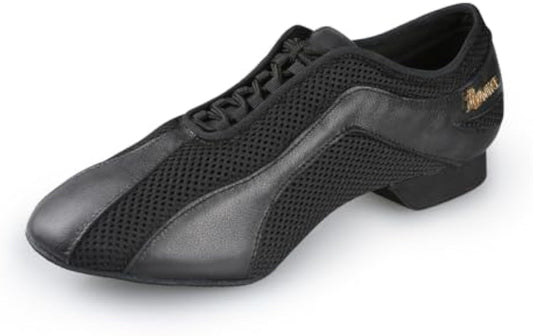 BD Dance Women's Latin Dance Shoes Teachiing Salsa Tango Jazz Ballroom Dancing for Woman Leather and Mesh #AM-1, Black, 4.5-11