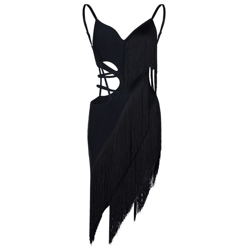 Udance 2026 New Latin Dance Training Dress Women Dance Practice Dress Dance Skirt Fringe Dress A104