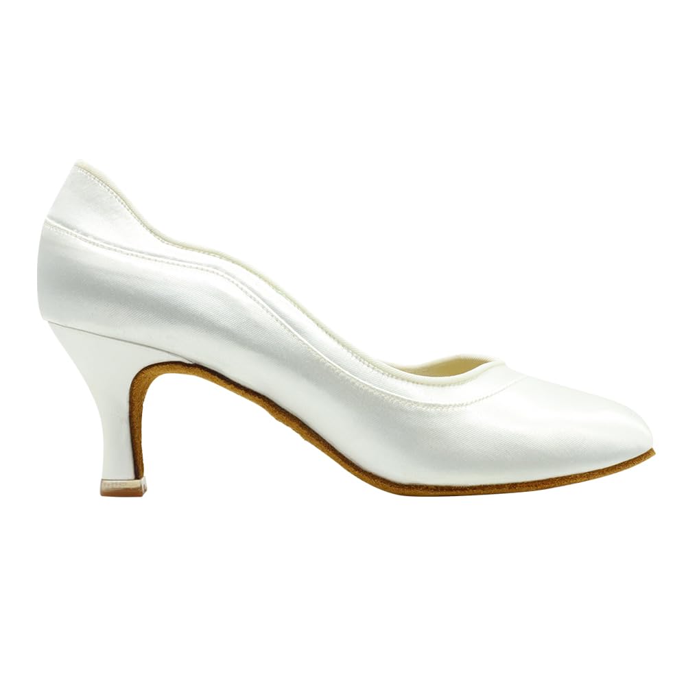 BD Dance Professional Latin Dance Shoes Ballroom Practice Jazz Waltz Women's Satin Wedding Pumps Kitten Heel Slip-On #1321