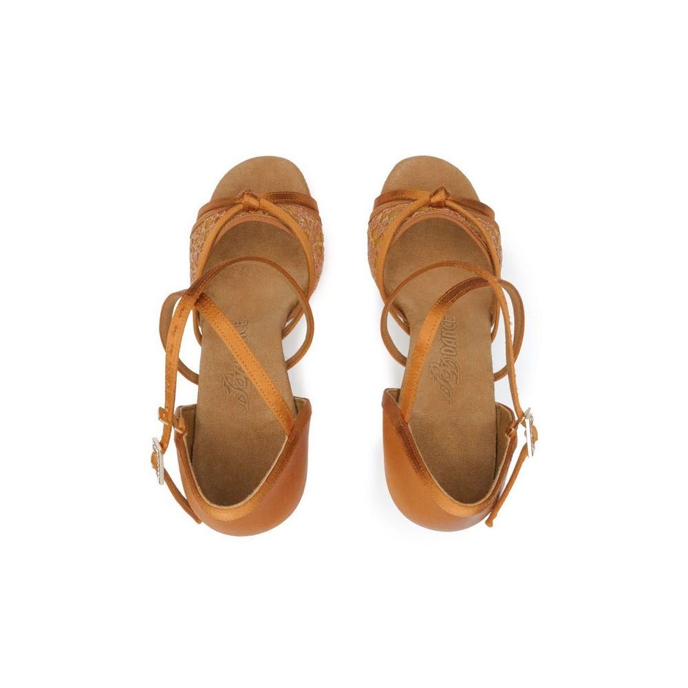 BD Dance Ladies Latin Dance Shoes Hollow Lace Ballroom Sandals Salsa Jazz High Heel Performance Dancing Shoes for Women Satin #2376