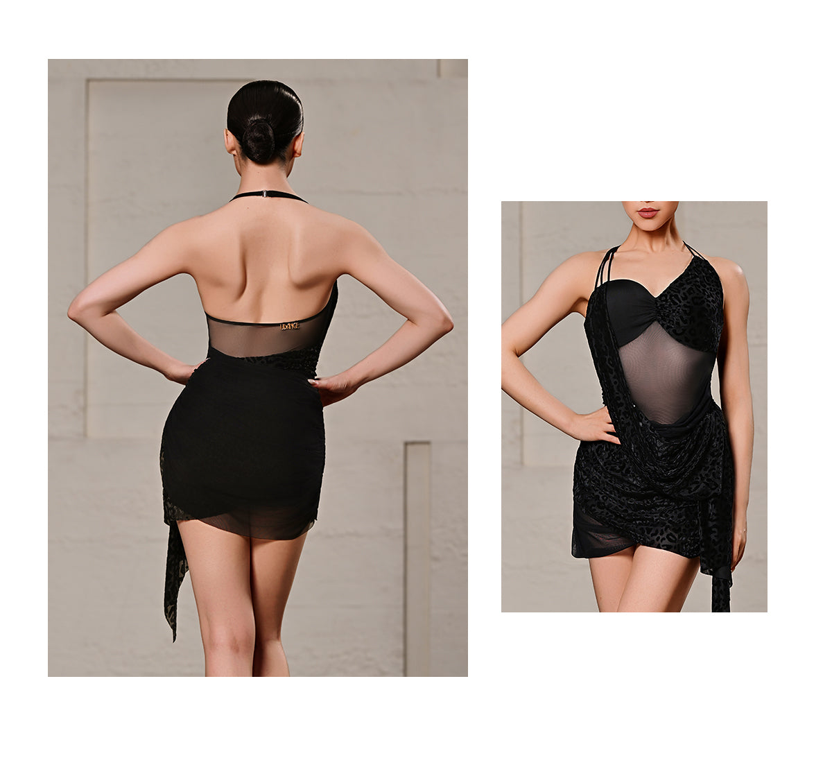 UDANCE Women's Adult Latin Dance Wear Summer New Asymmetric Flared Skirt Dress A106