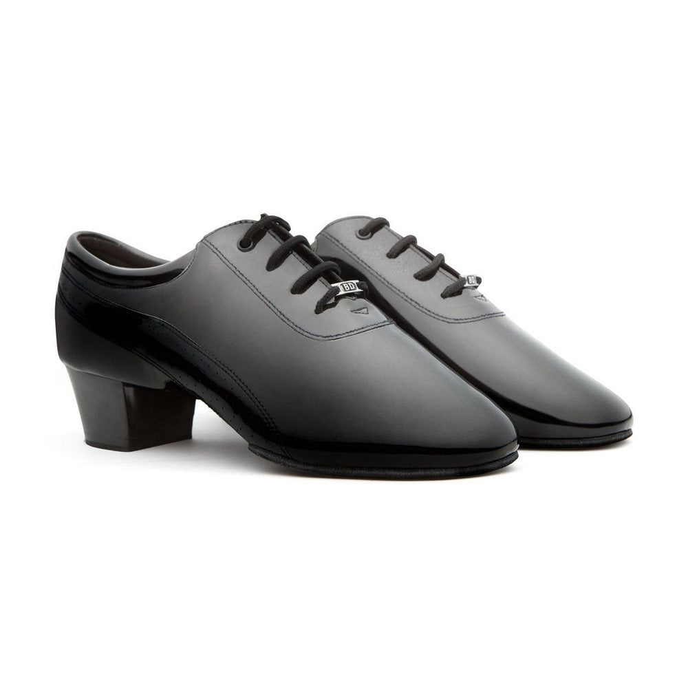 BD Dance Professional Latin Dance Shoes for Men Teaching Ballroom Men's Dancing Practice Oxford Shoes, Black Leather, #424, 6-14