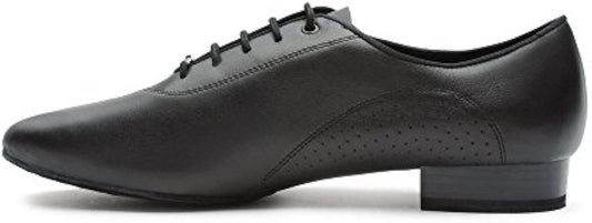 BD Dance Men's Dancing Shoes Latin Salsa Tango Jazz Ballroom Training Practice Leather Canvas #309 Black,6-14