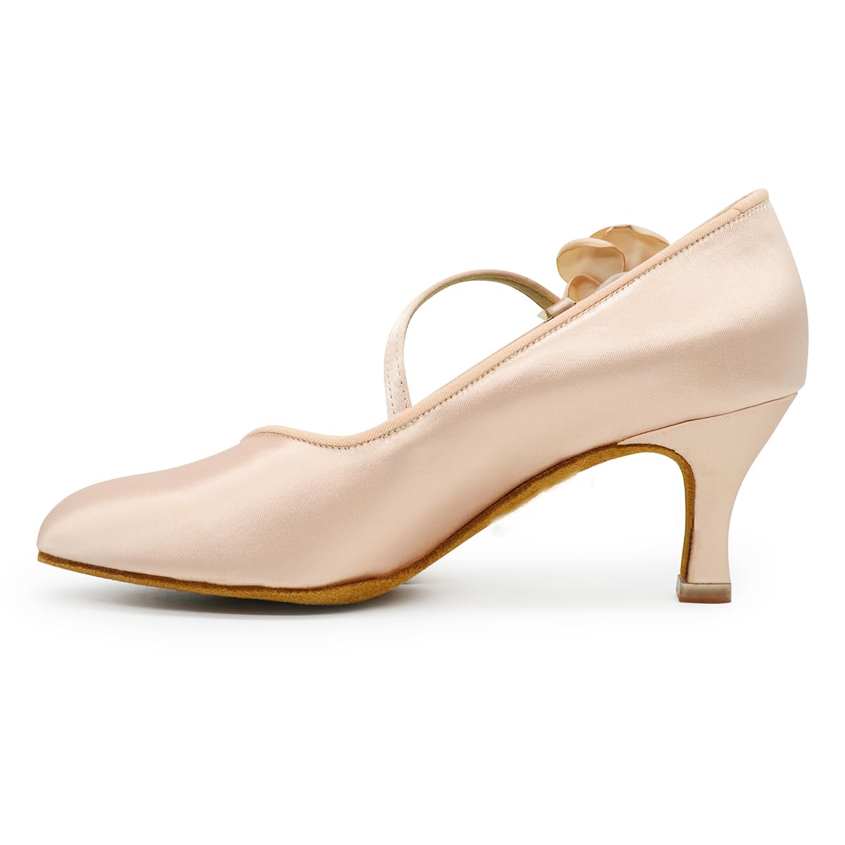 BD Dance Ladies Ballroom Dance Shoes Kitten Heel Wedding Pump Mary Jane with Rose Modern Latin Dance Shoes for Women #1322