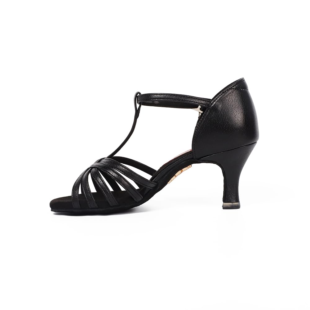 BD Dance Women's Ballroom Dance Shoes Jazz Salsa Bachata Dancing Professional Latin Heeled Sandals Black #217, 4.5-11