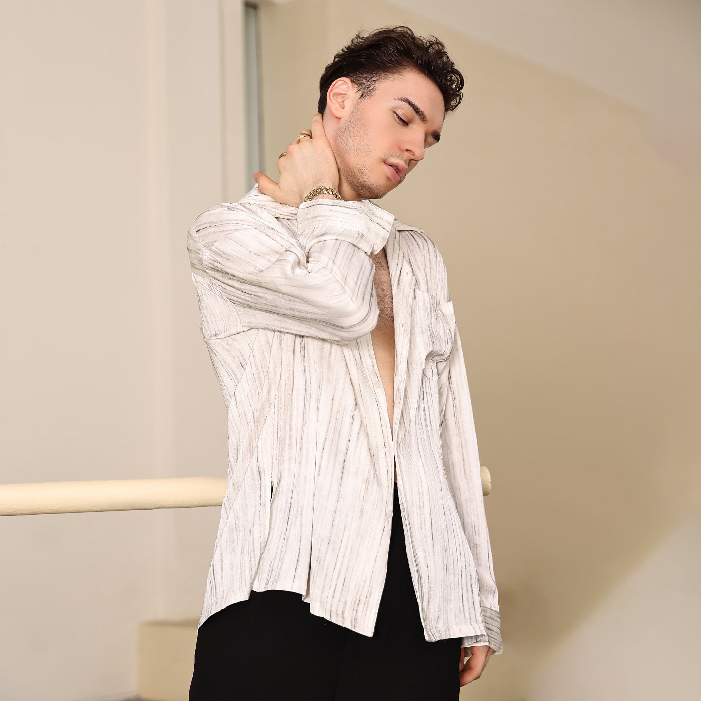 Udance 2025 New Arrival High Quality Breathable Men's Latin Dance Shirt Performance Dancewear Casual Practice Shirt for Men A537