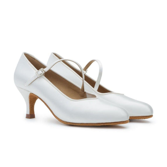 BD Dance Women's Dancing Shoes Latin Salsa Tango Jazz Ballroom Performance Heels Leather 138 White, 4.5-11
