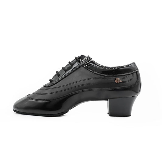 BD Dance Professional Latin Dance Shoes for Men Teaching Practice Ballroom Jazz Waltz Performance Oxford Black Leather #466