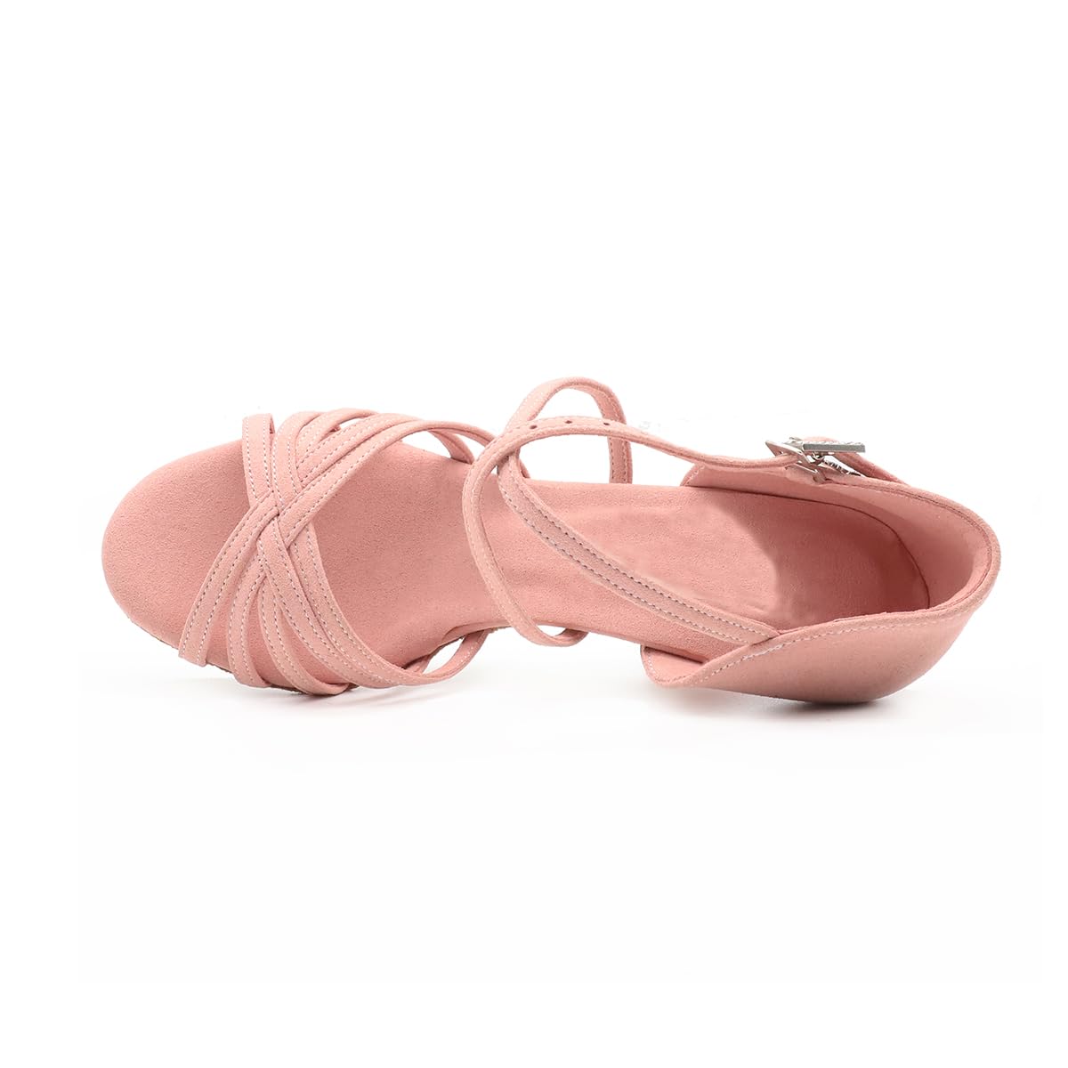 BD Dance Professional Women's Latin Dance Shoes Pink Suede Performance Heeled Sandals Salsa Ballroom Practice Shoes #216