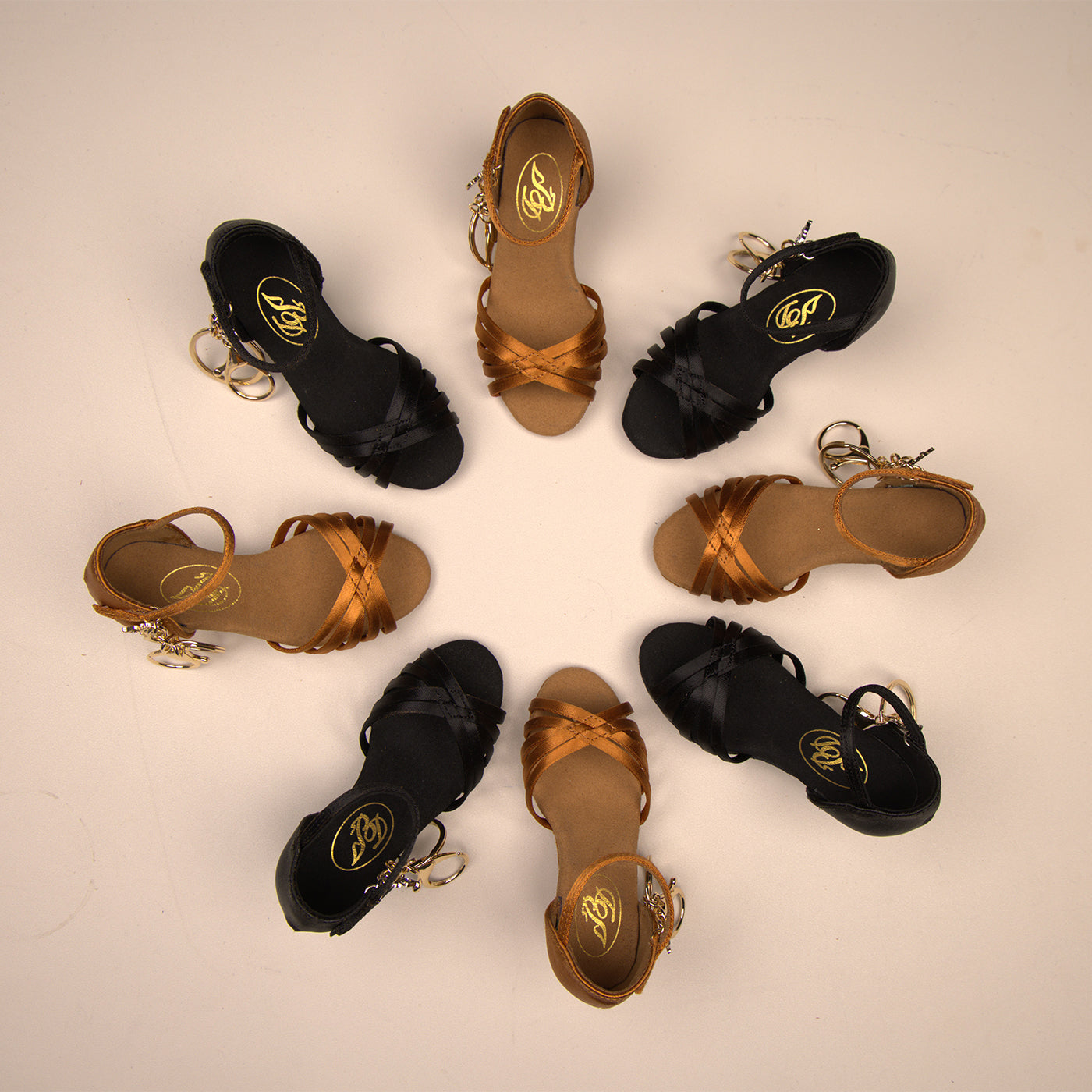 BDD Dance Shoe Keychain Accessory Cute Little Dance Shoe Gift Satin One Size Black and Brown