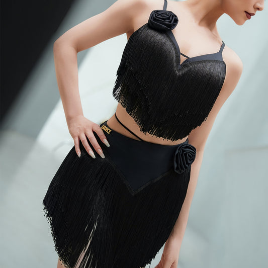 UDANCE Latin dance top, female adult new workout outfit, dance outfit, fashionable dance tassel suspender A117