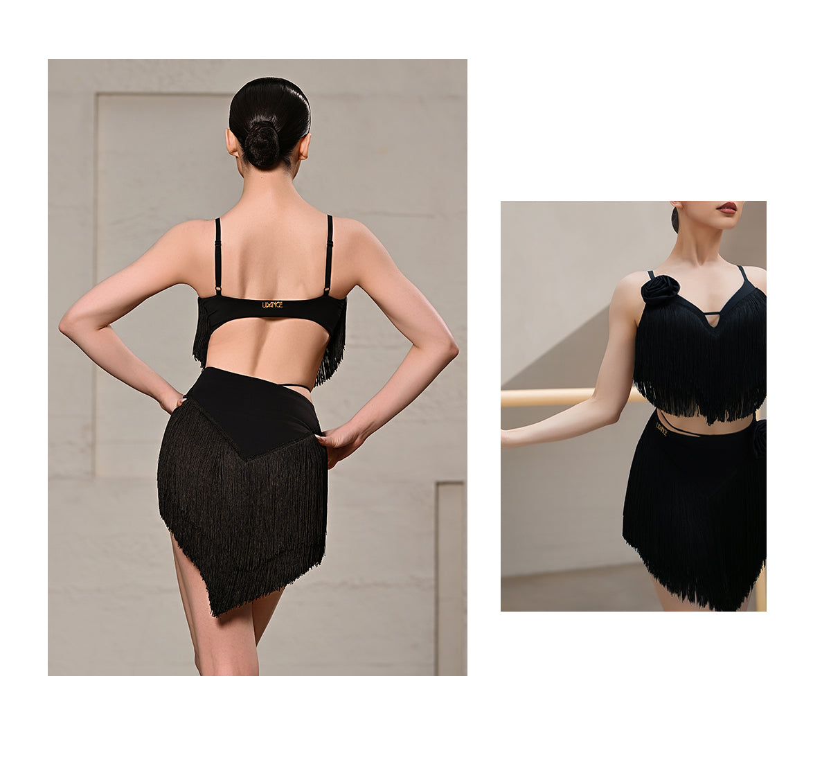UDANCE Latin Flared Skirt with Tassels, Professional Dance Skirt for Women Adults, New Dancewear for Practice A118