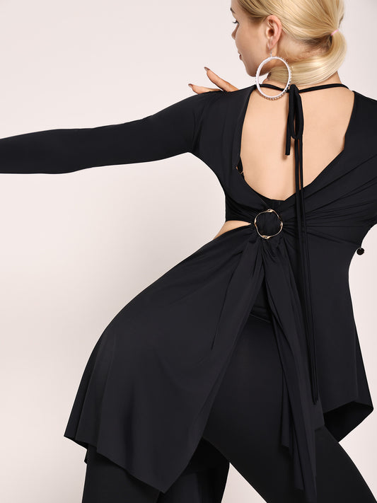 UDANCE 2025 in Stock Open Back Women's Tops Stage Performance Latin Dance Practice Wear Professional Fashion Dance Top for Women A46