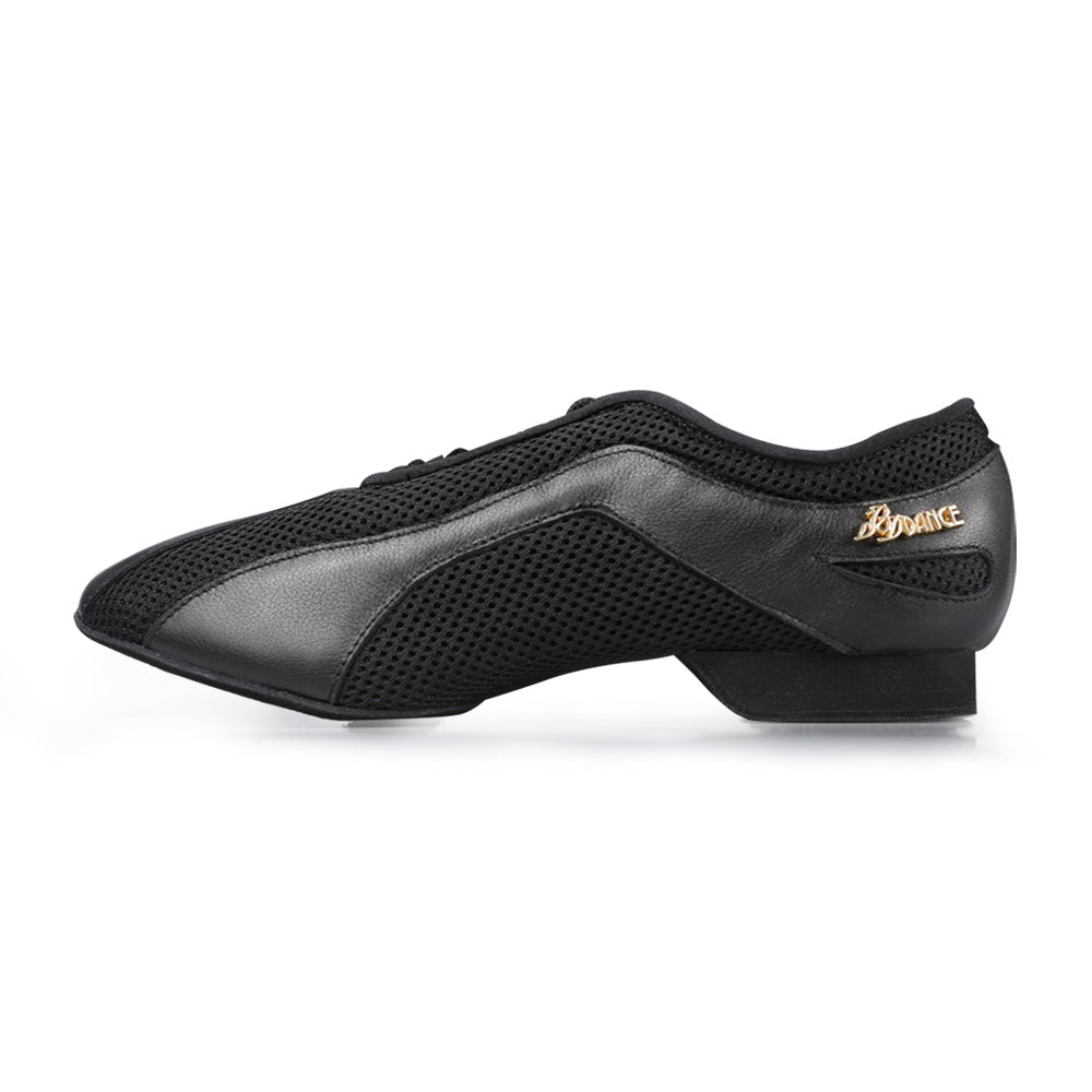 BD Dance Women's Latin Dance Shoes Teachiing Salsa Tango Jazz Ballroom Dancing for Woman Leather and Mesh #AM-1, Black, 4.5-11