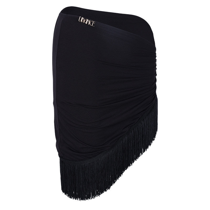Udance Latin Dance Half Skirt for Women Adult Practice Dance Dress Dance Skirt Dancing Hip Scarf Fringe Half Skirt A98