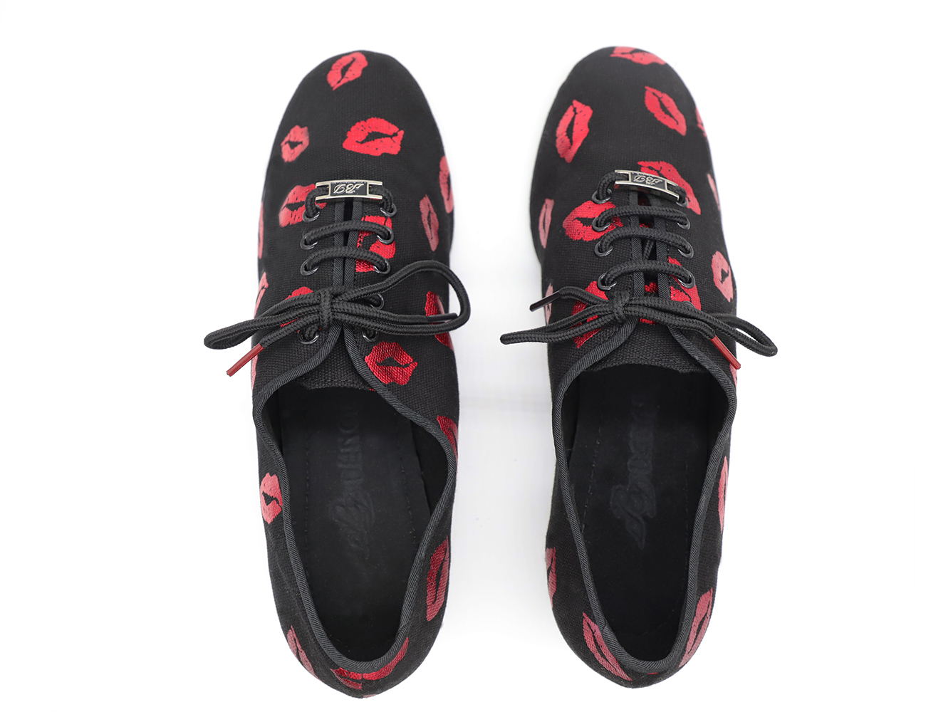 BD Dance Women's Latin Dance Shoes Red Kiss Print Pattern Teaching Oxford Professional Ballroom Dancing Footwear #T1-B