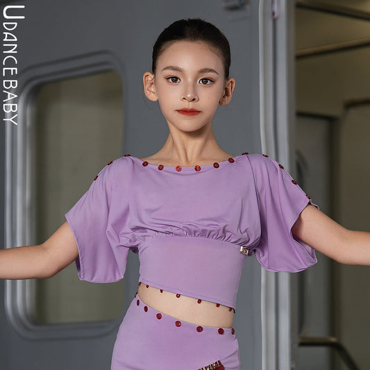 Udance 【 Berry Heartbeat 】 Latin Dance Top Premium Edition Dance Dress New Fashionable Button Adjustable US46