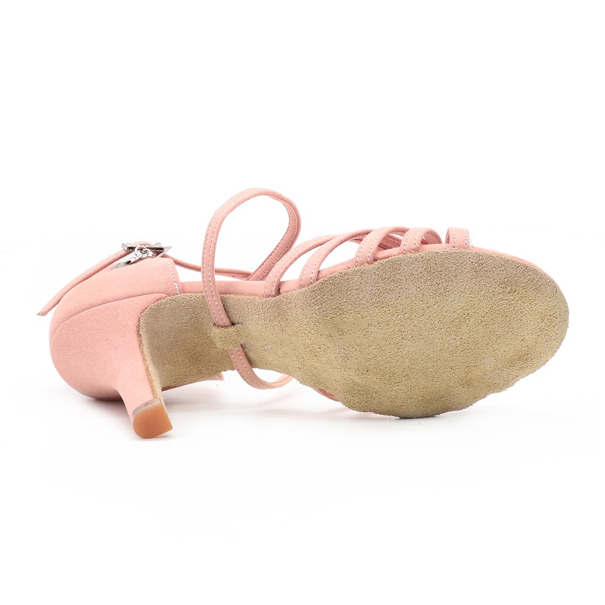 BD Dance Professional Women's Latin Dance Shoes Pink Suede Performance Heeled Sandals Salsa Ballroom Practice Shoes #216