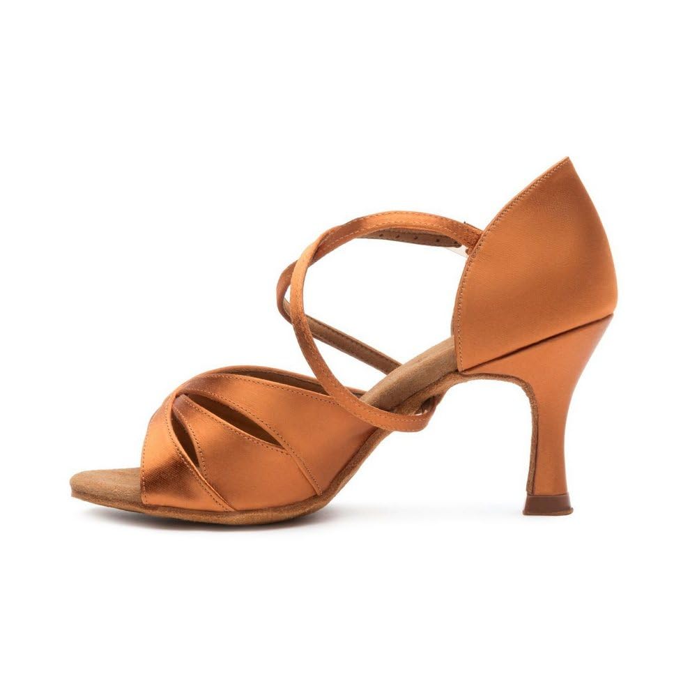 BD Dance Handmade Women's Latin Dance Shoes for Competition Sandals Salsa Jazz Professional Ballroom Dancing Heels Satin #2363