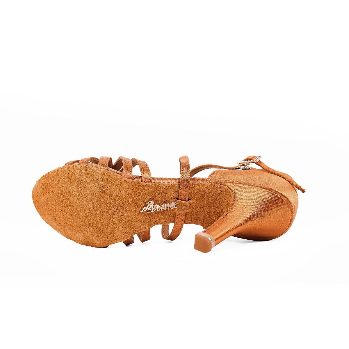 BD Dance Women's Latin Dancing Shoes Leather Sandals Ballroom Salsa Practice Performance 216, Tan, 4.5-11
