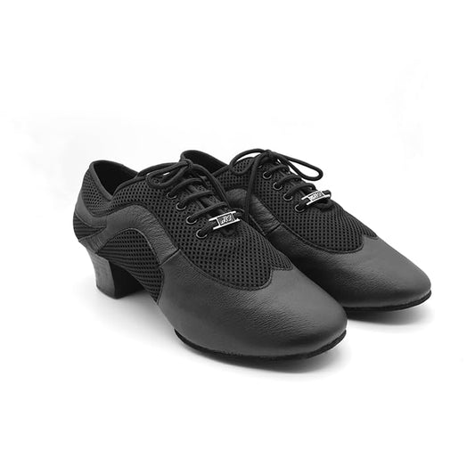 BD Dance Men's Ballroom Dance Shoes BD Latin Dancing Shoe for Men Teaching Jazz Tango Salsa Low Heel Mesh Black, #468, 6-14