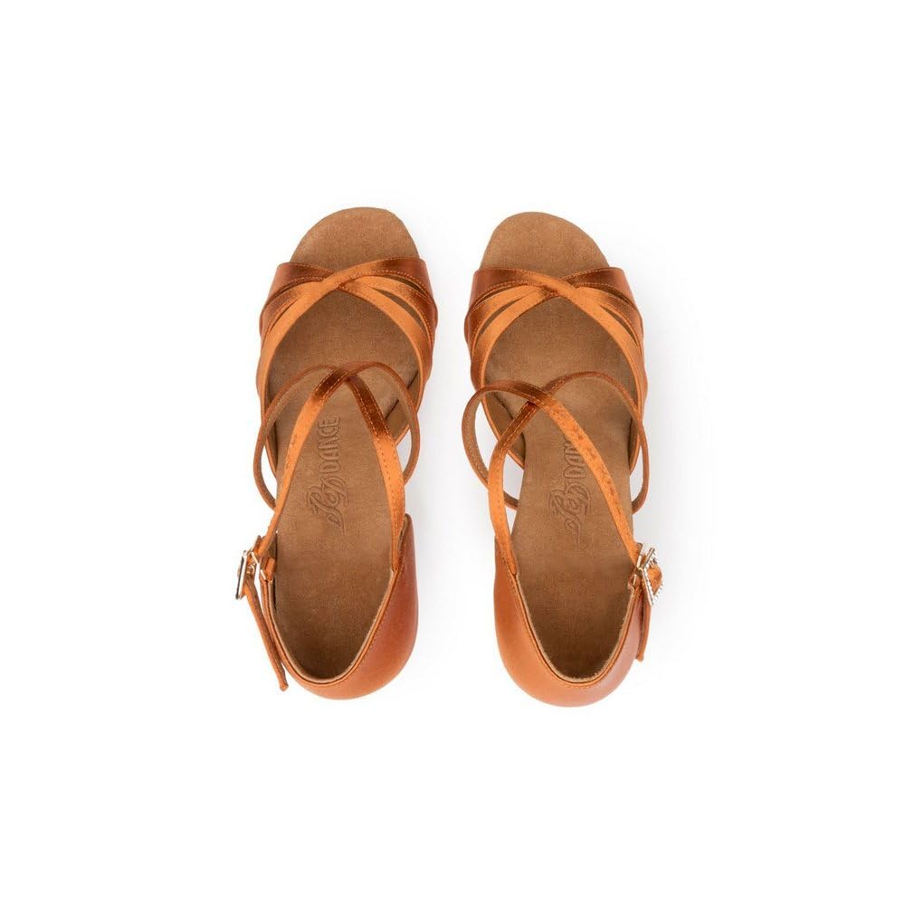 BD Dance Handmade Women's Latin Dance Shoes for Competition Sandals Salsa Jazz Professional Ballroom Dancing Heels Satin #2363