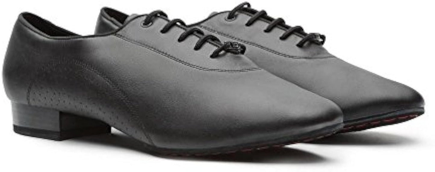 BD Dance Men's Dancing Shoes Latin Salsa Tango Jazz Ballroom Training Practice Leather Canvas #309 Black,6-14