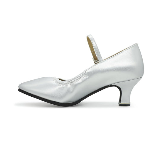 BD Dance Women's Ballroom Dance Shoes Latin Jazz Wlatz Dancing Sandals Practice Mary Jane Style Low Heel Silver #107 4.5-11