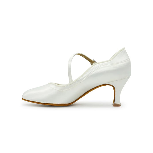 BD Dance Women's Satin Mary Jane Wedding Pump Ballroom Jazz Waltz Tango Performance Latin Dance Shoes for Women #1321B