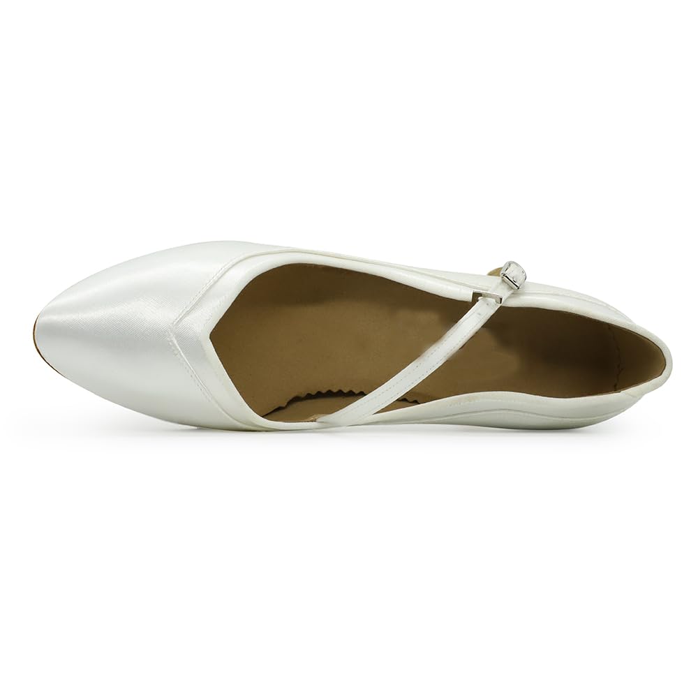 BD Dance Women's Satin Mary Jane Wedding Pump Ballroom Jazz Waltz Tango Performance Latin Dance Shoes for Women #1321B