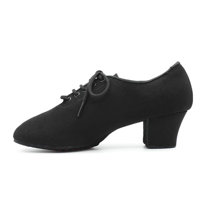 BD Dance Professional Dance Practice Oxford Shoes for Women Ballroom Performance Ladies Latin Dance Teaching Footwear Canvas #T1-B