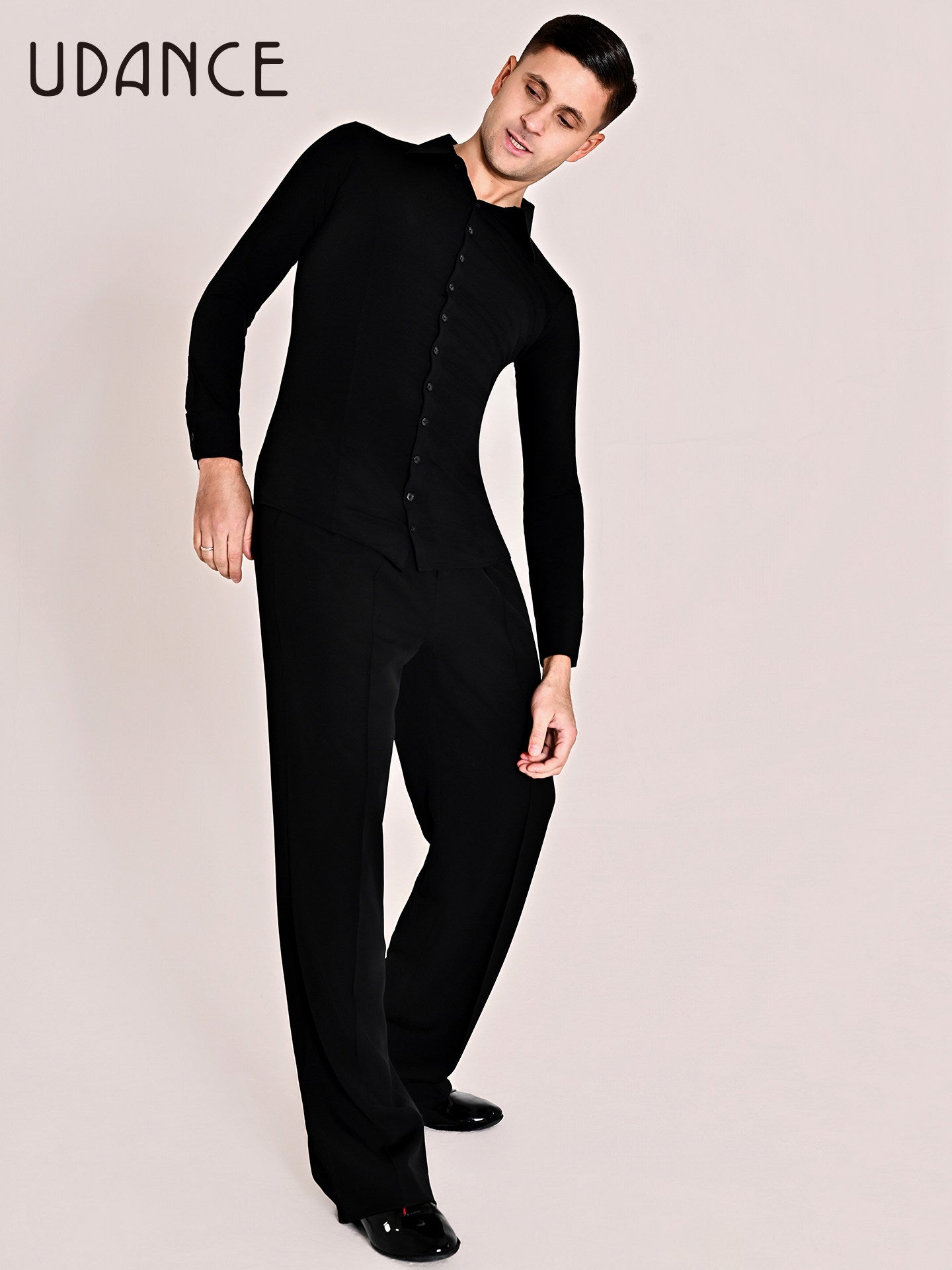 UDANCE New in Men's Ballroom Dance Shirt Long Sleeve Top for Men AMD14