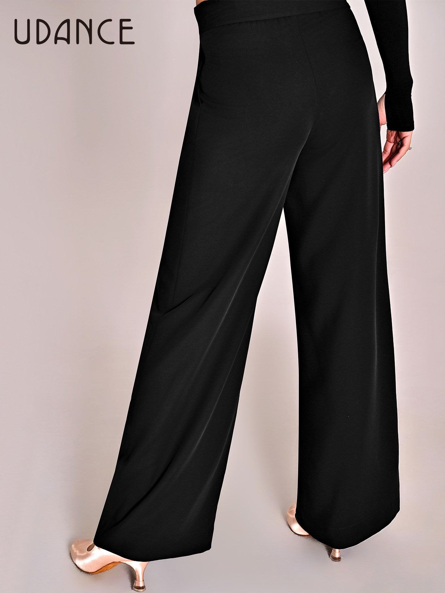 UDANCE Women's Ballroom Dance High-Waist Wide Straight Leg Pants AMD09