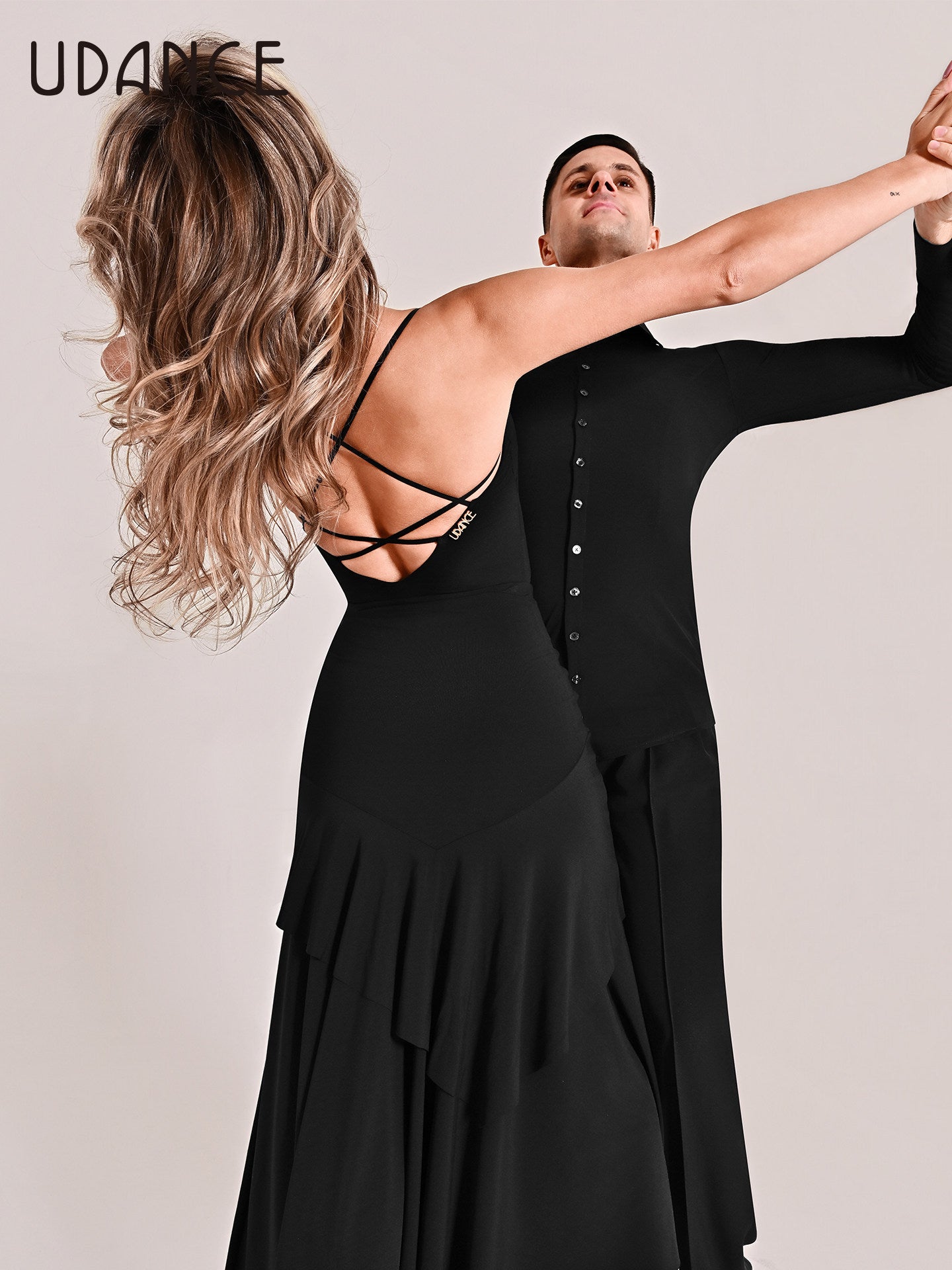 UDANCE Women's Ballroom Dancewear Back Cross Strap Jumpsuit AMD03