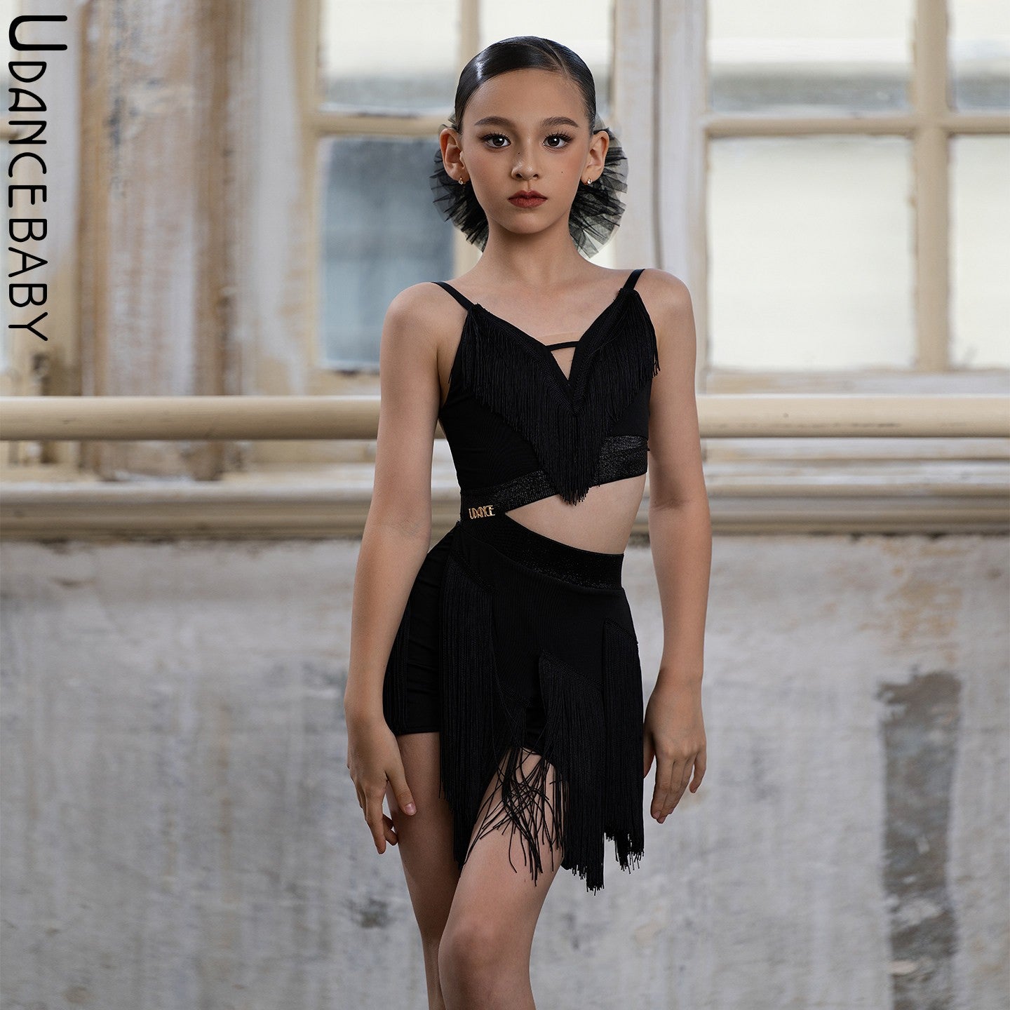 Udance【Unique】New Latin Dance Dress Summer Girls' Daily Practice Dress US20