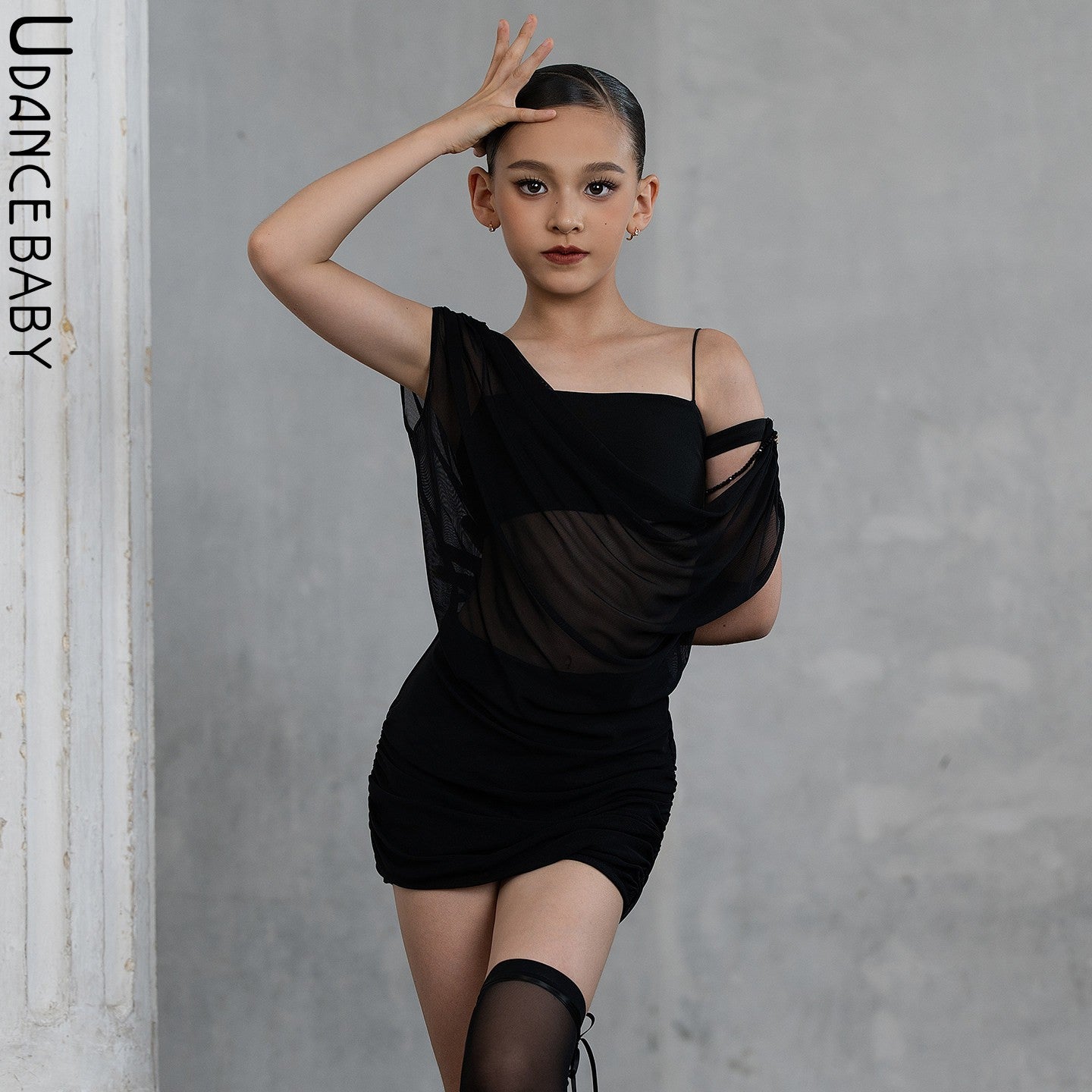 Udance【Charm】New Latin dance clothing, mesh dress, practice outfit, dance outfit US16