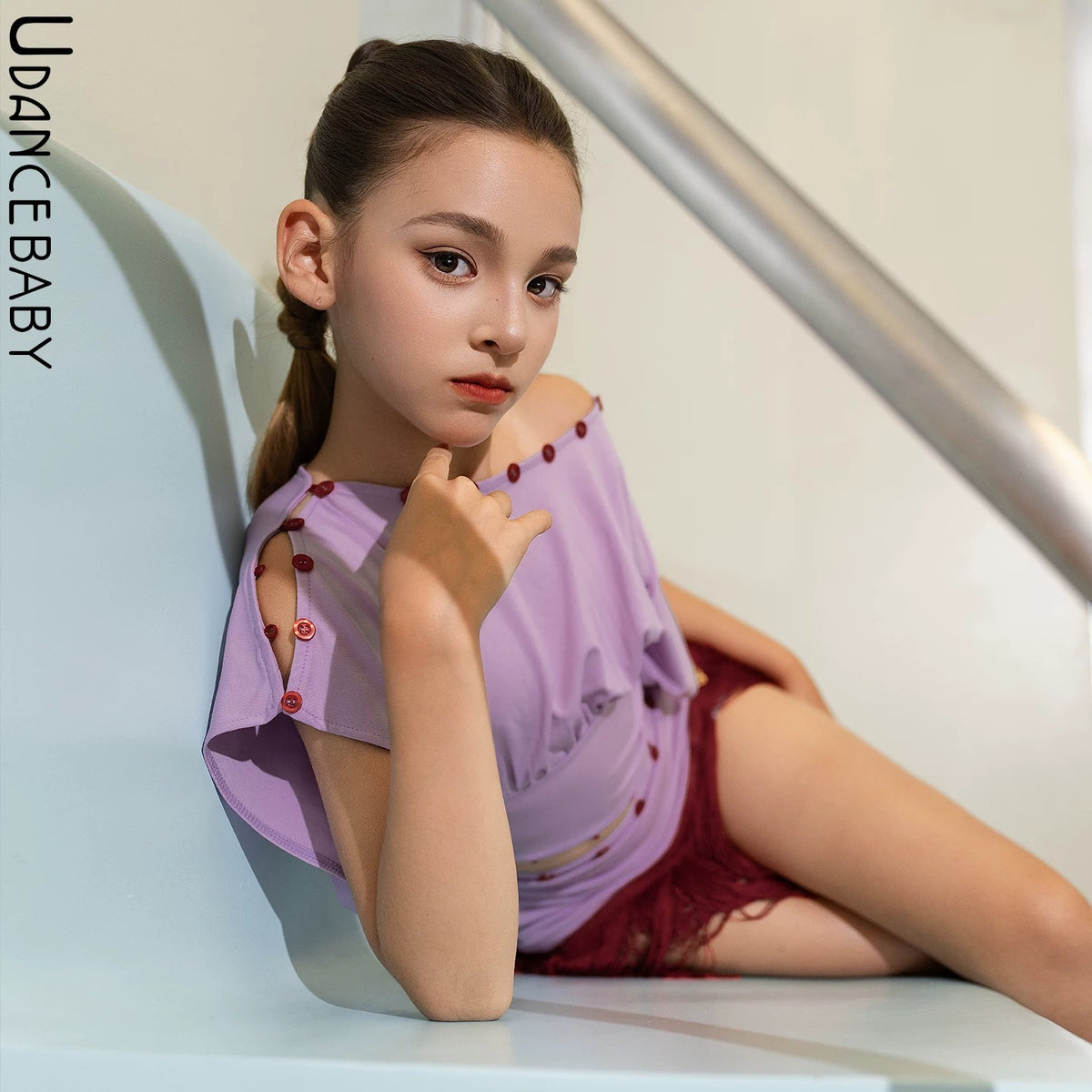 Udance 【 Berry Heartbeat 】 Latin Dance Top Premium Edition Dance Dress New Fashionable Button Adjustable US46