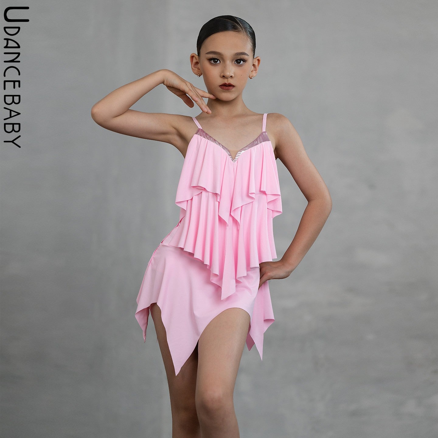 Udance【Sugar】New Latin dance outfit, super beautiful practice outfit, summer camisole dress US06