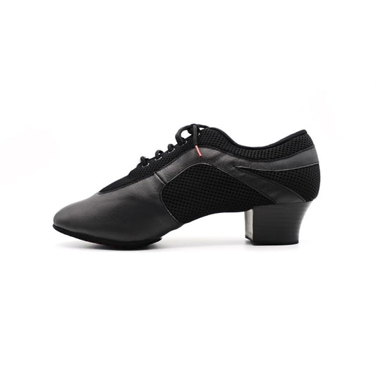 BD Dance Men's Ballroom Dance Shoes BD Latin Dancing Shoe for Men Teaching Jazz Tango Salsa Low Heel Mesh Black, #468, 6-14