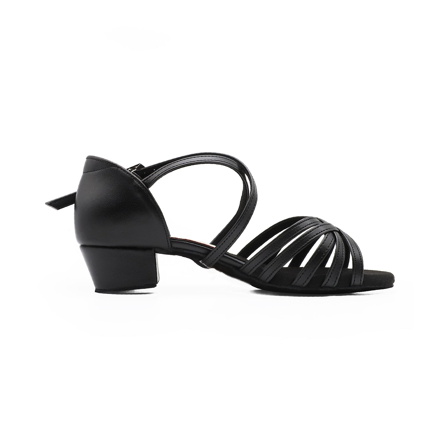 BD Dance Girl's Latin Dance Shoes BD Kids Sandals for Dancing Ballroom Waltz Jazz Salsa Satin, Low Block Heel, Leather, #603