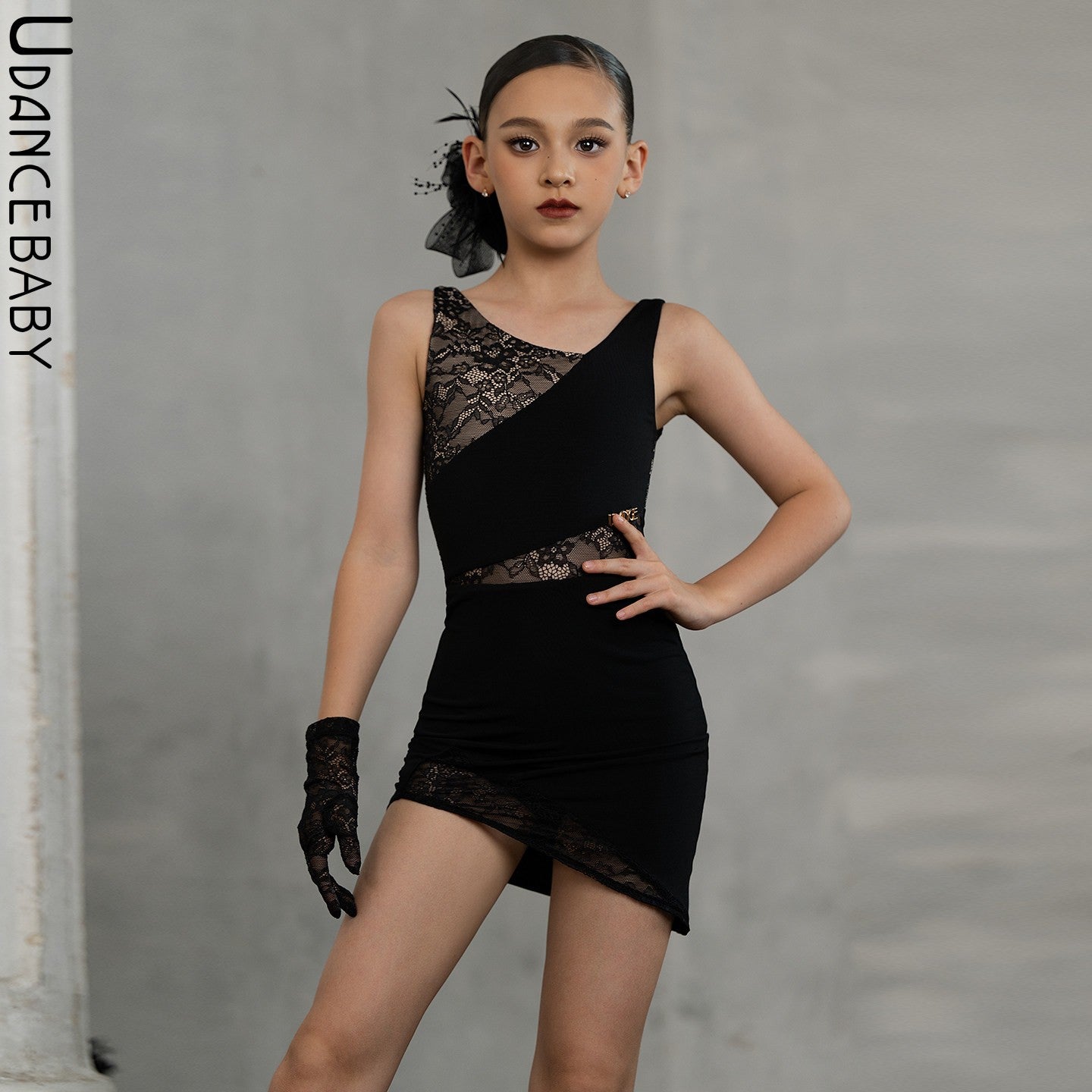 Udance【Romantic】New Latin Dance Dress Summer Girls' Daily Practice Dress US21