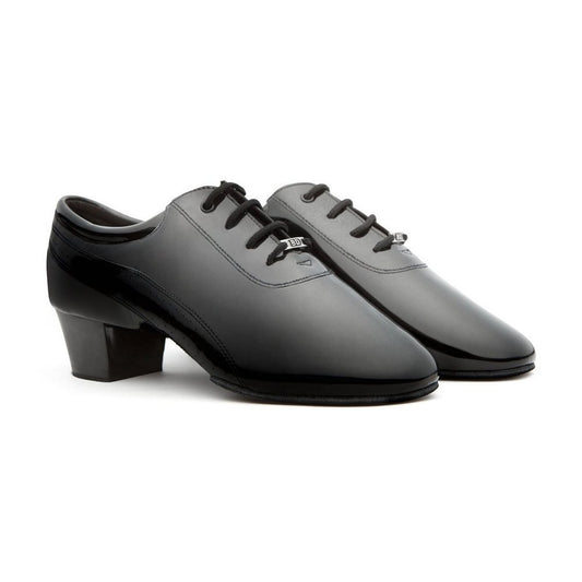 BD Dance Professional Latin Dance Shoes for Men Teaching Ballroom Men's Dancing Practice Oxford Shoes, Black Leather, #424, 6-14