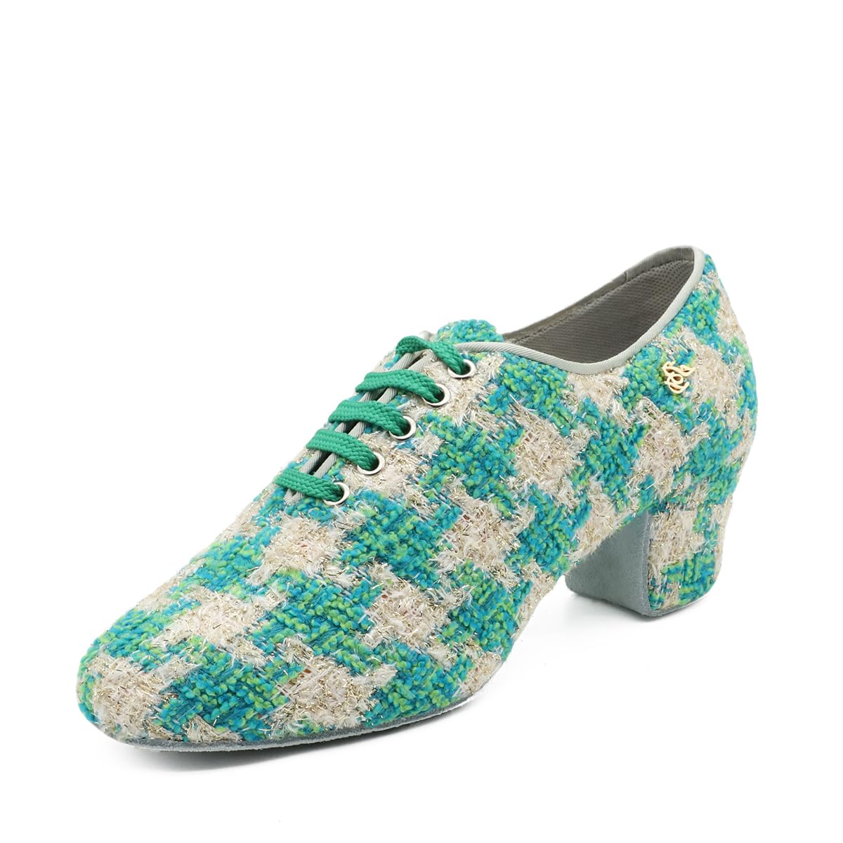 BD Ddance Handmade Professional Latin Dance Shoes for Women Teaching Practice Performance Oxford Shoes Houndstooth #T1-B