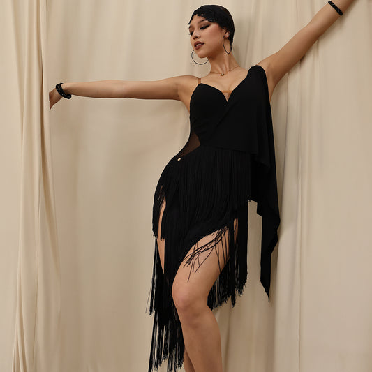 UDANCE 2025 New Arrival Women's Latin Dance Dress for Adult Breathable Quick Dry Strap Dress Ladies Samba Rumba Practice Dress A18