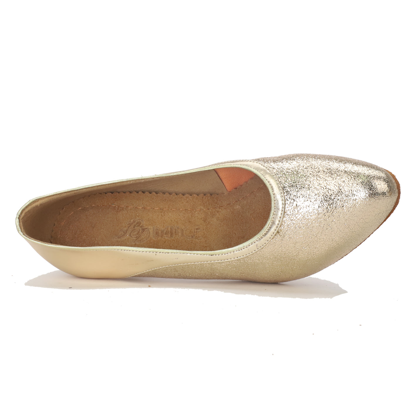 BD Dance Women's Gold Leather Pumps Performance Latin Modern Dance Shoes Professional Practice Ballroom Court Heels #190