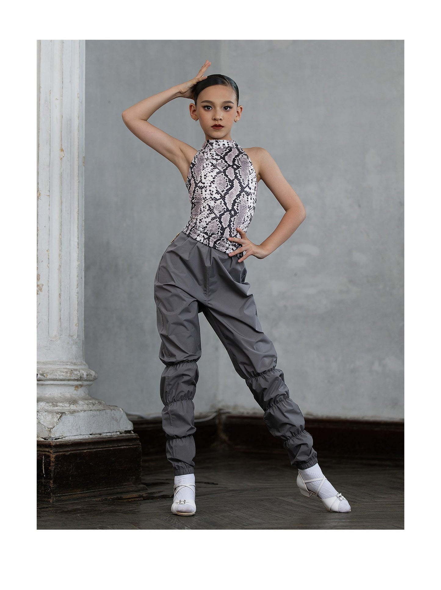 Udance【Curve】New Latin Dance Dress, Girls' Practice Dress, Body Dress, Fat Burning Sweating Pants US12