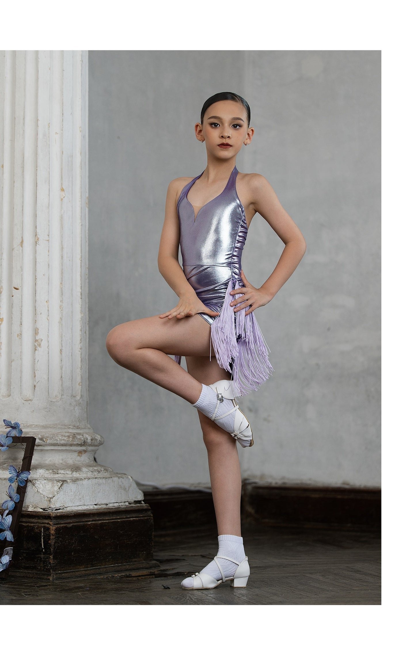 Udance Gloss Latin Dance 2026 new competition outfit, high-end new tassel dress US04