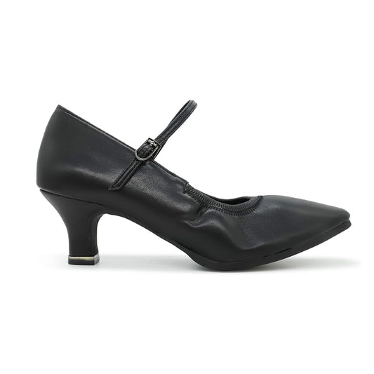 BD Dance Women's Ballroom Latin Dance Shoes Professional Jazz Waltz Practice Sandals Classic Black Leather Kitten Heel Pumps #107 4.5-11