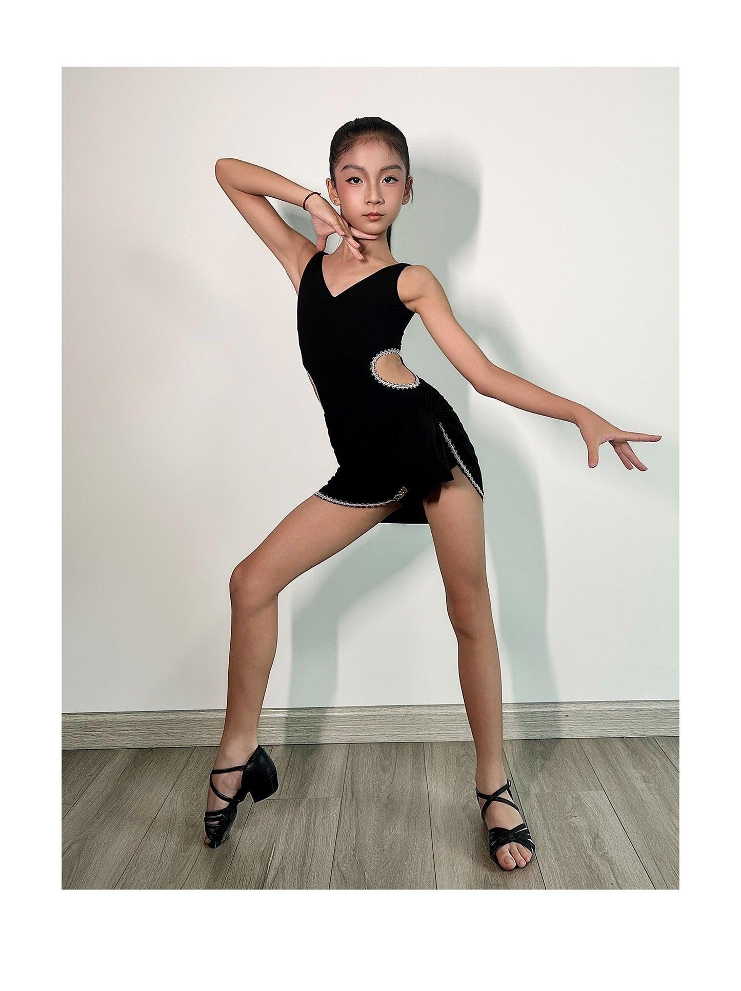 Udance【Sparkle】New Latin dance costume for girls, sleeveless body suit US08